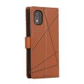 For Nokia C02 PU Genuine Leather Texture Embossed Line Phone Case(Brown)