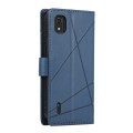For Nokia C2 2nd Edition PU Genuine Leather Texture Embossed Line Phone Case(Blue)