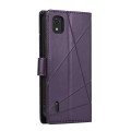 For Nokia C2 2nd Edition PU Genuine Leather Texture Embossed Line Phone Case(Purple)