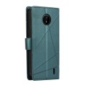 For Nokia C20 PU Genuine Leather Texture Embossed Line Phone Case(Green)