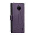 For Nokia C20 PU Genuine Leather Texture Embossed Line Phone Case(Purple)