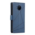 For Nokia C20 Plus PU Genuine Leather Texture Embossed Line Phone Case(Blue)