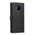 For Nokia C20 Plus PU Genuine Leather Texture Embossed Line Phone Case(Black)