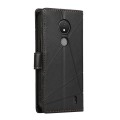 For Nokia C21 PU Genuine Leather Texture Embossed Line Phone Case(Black)