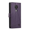 For Nokia C21 PU Genuine Leather Texture Embossed Line Phone Case(Purple)