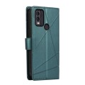 For Nokia C22 PU Genuine Leather Texture Embossed Line Phone Case(Green)