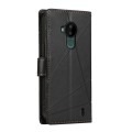 For Nokia C30 PU Genuine Leather Texture Embossed Line Phone Case(Black)