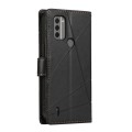 For Nokia C31 PU Genuine Leather Texture Embossed Line Phone Case(Black)