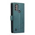 For Nokia C31 PU Genuine Leather Texture Embossed Line Phone Case(Green)