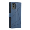 For Nokia C32 PU Genuine Leather Texture Embossed Line Phone Case(Blue)