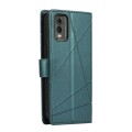 For Nokia C32 PU Genuine Leather Texture Embossed Line Phone Case(Green)