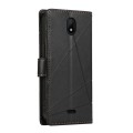 For Nokia C100 PU Genuine Leather Texture Embossed Line Phone Case(Black)