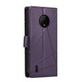 For Nokia C200 PU Genuine Leather Texture Embossed Line Phone Case(Purple)