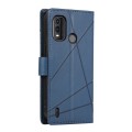For Nokia G11 Plus PU Genuine Leather Texture Embossed Line Phone Case(Blue)