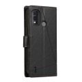For Nokia G11 Plus PU Genuine Leather Texture Embossed Line Phone Case(Black)