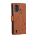 For Nokia G11 Plus PU Genuine Leather Texture Embossed Line Phone Case(Brown)