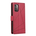 For Nokia G21 PU Genuine Leather Texture Embossed Line Phone Case(Red)