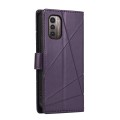 For Nokia G21 PU Genuine Leather Texture Embossed Line Phone Case(Purple)