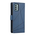 For Nokia G22 PU Genuine Leather Texture Embossed Line Phone Case(Blue)