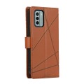 For Nokia G22 PU Genuine Leather Texture Embossed Line Phone Case(Brown)