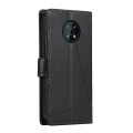 For Nokia G50 PU Genuine Leather Texture Embossed Line Phone Case(Black)