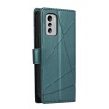 For Nokia G60 PU Genuine Leather Texture Embossed Line Phone Case(Green)