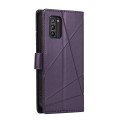 For Nokia G100 PU Genuine Leather Texture Embossed Line Phone Case(Purple)