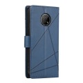 For Nokia G300 PU Genuine Leather Texture Embossed Line Phone Case(Blue)