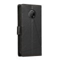 For Nokia G300 PU Genuine Leather Texture Embossed Line Phone Case(Black)