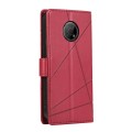 For Nokia G300 PU Genuine Leather Texture Embossed Line Phone Case(Red)