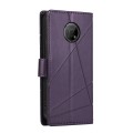For Nokia G300 PU Genuine Leather Texture Embossed Line Phone Case(Purple)