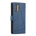 For Nokia G400 PU Genuine Leather Texture Embossed Line Phone Case(Blue)