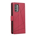 For Nokia G400 PU Genuine Leather Texture Embossed Line Phone Case(Red)