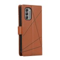 For Nokia G400 PU Genuine Leather Texture Embossed Line Phone Case(Brown)