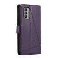 For Nokia G400 PU Genuine Leather Texture Embossed Line Phone Case(Purple)