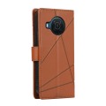 For Nokia X20 PU Genuine Leather Texture Embossed Line Phone Case(Brown)