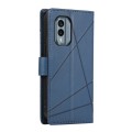 For Nokia X30 PU Genuine Leather Texture Embossed Line Phone Case(Blue)