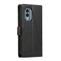 For Nokia X30 PU Genuine Leather Texture Embossed Line Phone Case(Black)