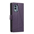 For Nokia X30 PU Genuine Leather Texture Embossed Line Phone Case(Purple)
