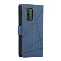 For Nokia XR21 PU Genuine Leather Texture Embossed Line Phone Case(Blue)