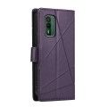 For Nokia XR21 PU Genuine Leather Texture Embossed Line Phone Case(Purple)