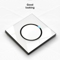 86mm Round LED Tempered Glass Switch Panel, White Round Glass, Style:One Open Dual Control