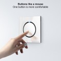86mm Round LED Tempered Glass Switch Panel, White Round Glass, Style:Two Open Dual Control