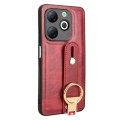 For Infinix Smart 8 Wristband Leather Back Phone Case(Red)