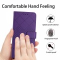 For Honor 90 Lite Rhombic Grid Texture Leather Phone Case(Purple)