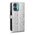 For Oukitel C35 Honeycomb Dot Texture Leather Phone Case(Silver)