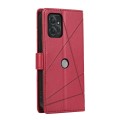 For Motorola Moto G Power 2023 PU Genuine Leather Texture Embossed Line Phone Case(Red)