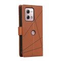 For Motorola Moto G Stylus 4G 2023 PU Genuine Leather Texture Embossed Line Phone Case(Brown)