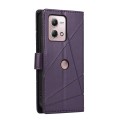 For Motorola Moto G Stylus 4G 2023 PU Genuine Leather Texture Embossed Line Phone Case(Purple)