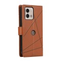 For Motorola Moto G Stylus 5G 2023 PU Genuine Leather Texture Embossed Line Phone Case(Brown)